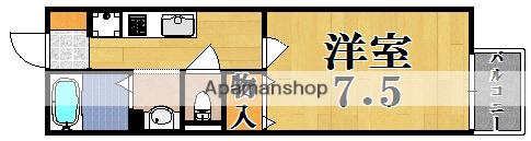 ヴィラ祝園(1K/2階)の間取り写真