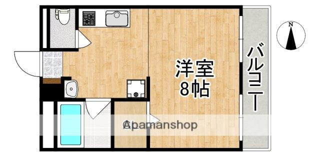 フリーデ北風呂(1K/4階)の間取り写真