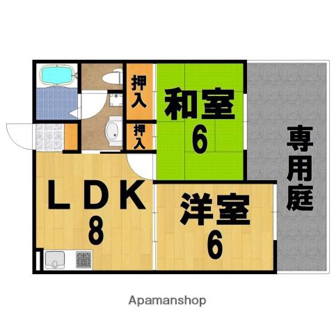 サマックス・プリエール(2DK/1階)の間取り写真
