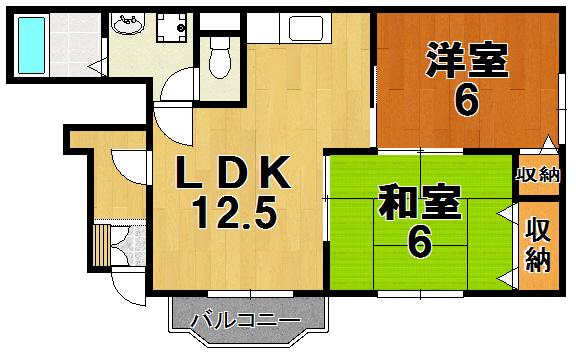 ロジュマンMTO(2LDK/1階)の間取り写真