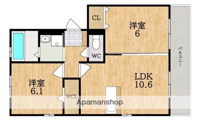 ソルピーノ B棟(2LDK/2階)の間取り写真