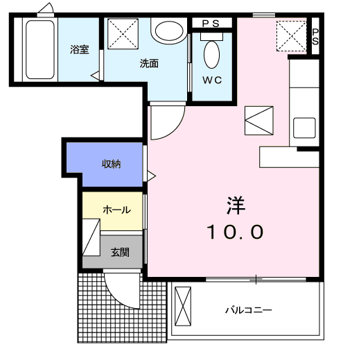 さくらテラス(1K/1階)の間取り写真