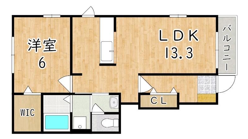 ルーチェみむろ(1LDK/1階)の間取り写真