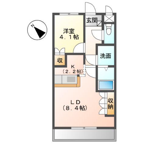 クアトロ・セゾン(1LDK/1階)の間取り写真