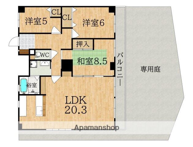 パークヴィレッジ学園前(3LDK/1階)の間取り写真