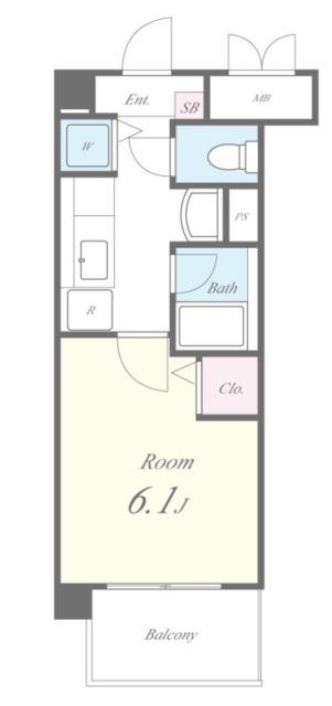 ヴェラルーナ(1K/1階)の間取り写真