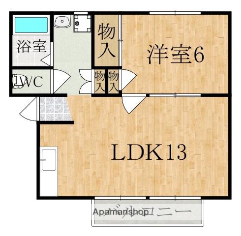 レジデンスボナール I(1LDK/2階)の間取り写真