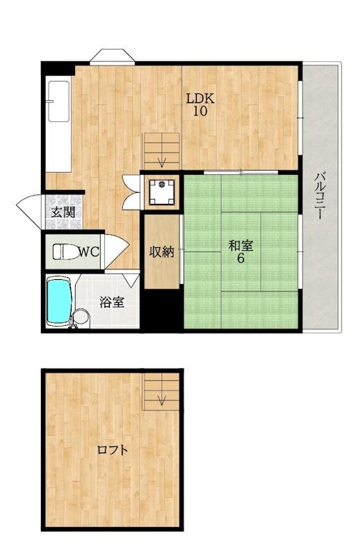 CITY PALACE21 郡山九条 PART 1(1LDK/1階)の間取り写真