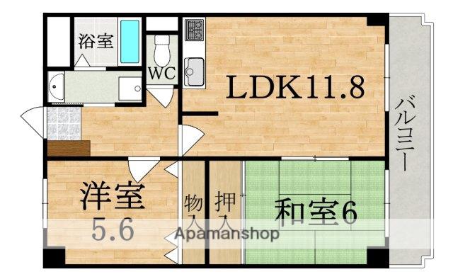 ウエストポートB(2LDK/5階)の間取り写真