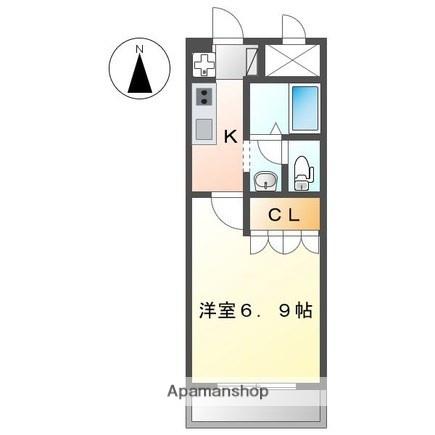 ラ・セゾン弐番館(1K/2階)の間取り写真