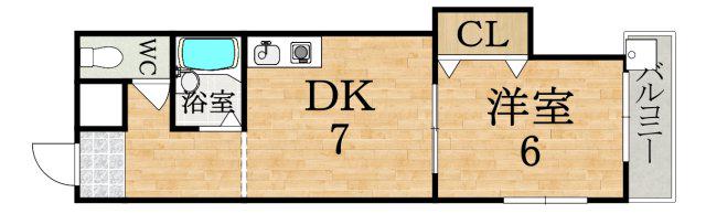 森田マンション(1DK/3階)の間取り写真