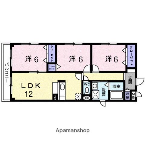 リヴィエール(3LDK/2階)の間取り写真