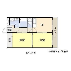 サンプラザ南京終(2DK/7階)の間取り写真