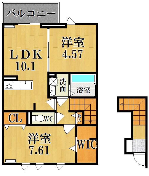 LIGARE都跡(2LDK/2階)の間取り写真