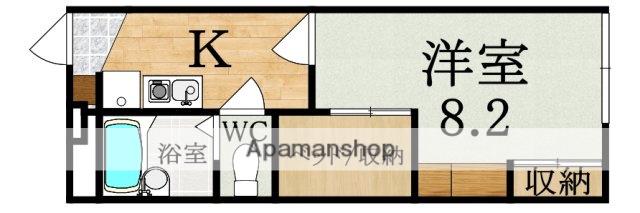 レオパレスリバートップ(1K/2階)の間取り写真