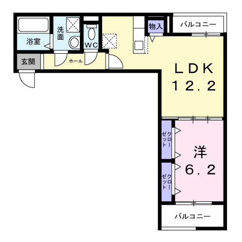 アプリコット3(1LDK/2階)の間取り写真