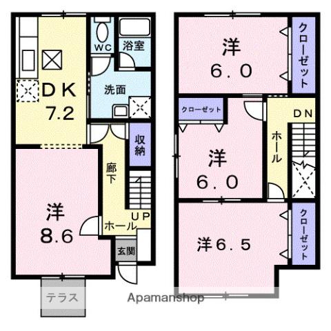 シャルマン メゾン(4DK/1階)の間取り写真