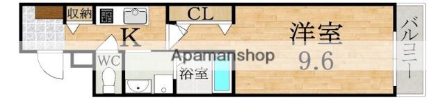 なでしこ(1K/2階)の間取り写真