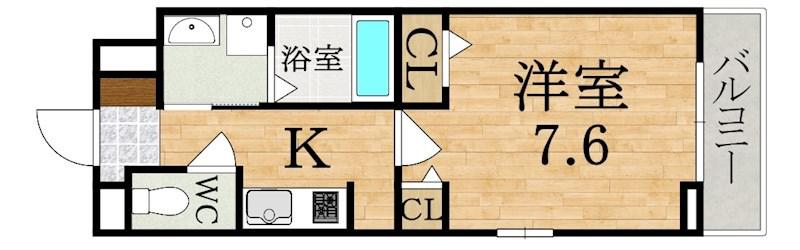 なでしこ(1K/3階)の間取り写真