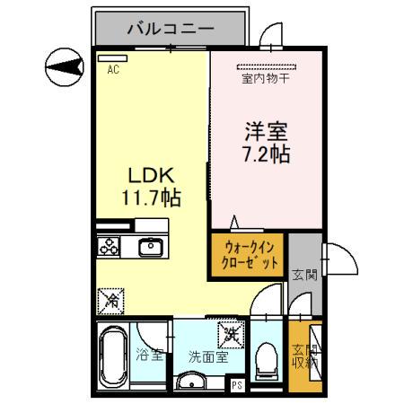 メゾン三条(1LDK/3階)の間取り写真
