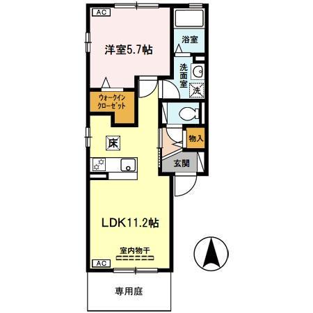 リビングタウン新大宮A(1LDK/1階)の間取り写真