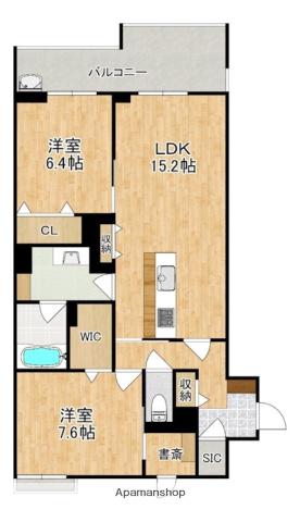 シャトードールプレミア(2LDK/3階)の間取り写真