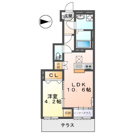 LERA PIRICA(1LDK/1階)の間取り写真