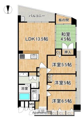レイセニット奈良 グラン・ヴェルジェ(4LDK/6階)の間取り写真