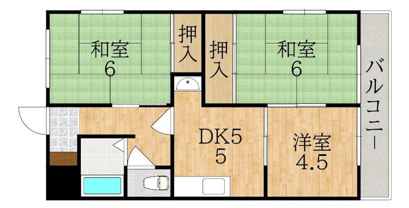 池田ハイツ(3DK/1階)の間取り写真