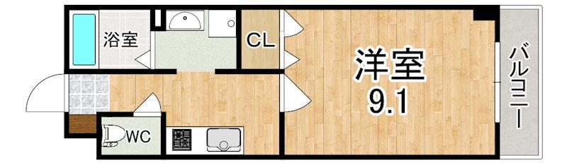 サウス・マ・メゾン(1K/1階)の間取り写真