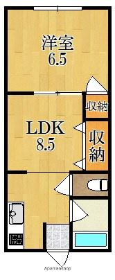 シティハイム藤本(1LDK/2階)の間取り写真