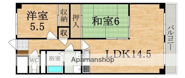 プランドール1(2LDK/3階)の間取り写真