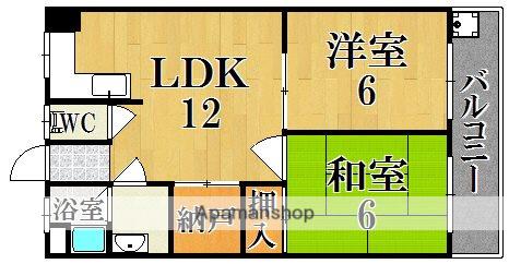 マンション芝(2LDK/2階)の間取り写真