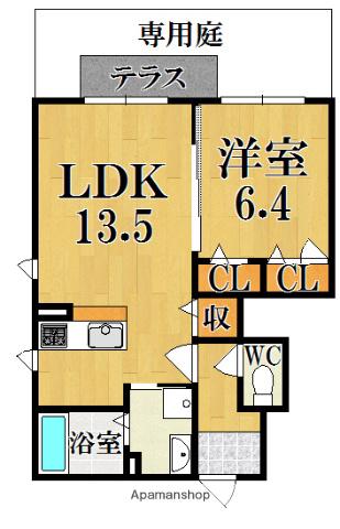 シャーメゾンレジデンス(1LDK/1階)の間取り写真