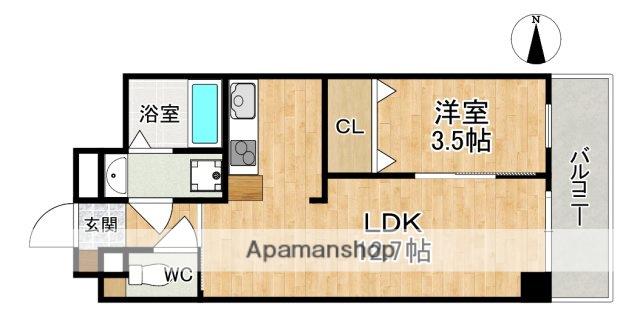 アンジュ高天(1LDK/2階)の間取り写真