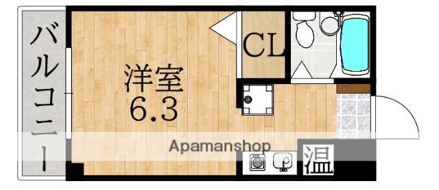 駅前岡ハイツ(1K/5階)の間取り写真