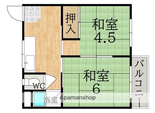 学園大和ハイツ(2DK/3階)の間取り写真