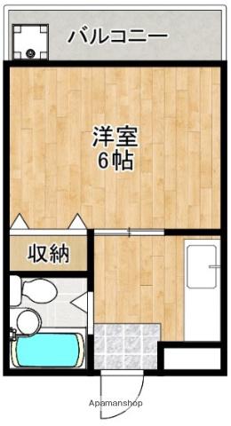 白樺ハイツ大宮3(1K/7階)の間取り写真