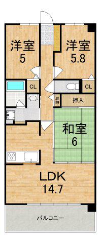 ファミーユ菅原(3LDK/1階)の間取り写真