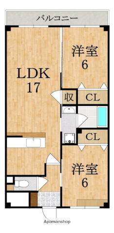 ラヴィーンエミネンス(2LDK/3階)の間取り写真