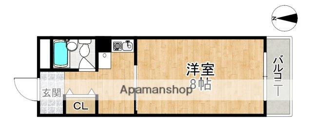 サンサーラ奈良(1K/2階)の間取り写真