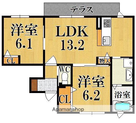 プレミアス(2LDK/1階)の間取り写真