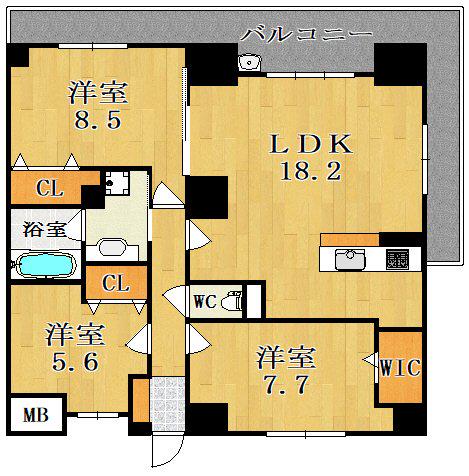 アートスクエア新大宮(3LDK/4階)の間取り写真