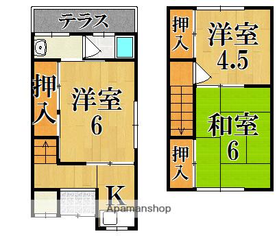 吹角貸家(3K)の間取り写真