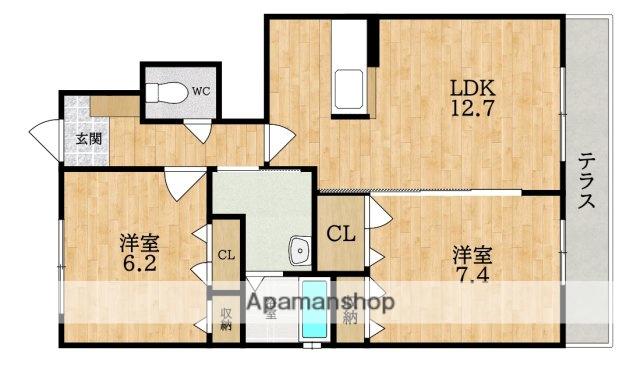 メゾン・ソシアB(2LDK/1階)の間取り写真