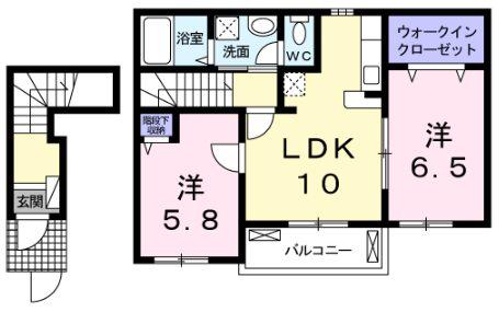 サンシャイン富堂(2LDK/2階)の間取り写真