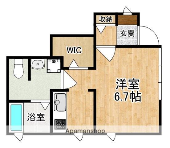グリーンヒル佐保山(1K/1階)の間取り写真