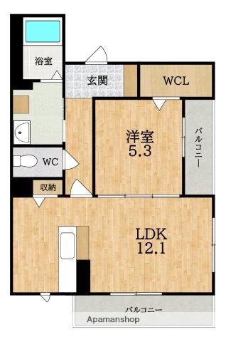 SHAMAISON LAPUTA (1LDK/2階)の間取り写真