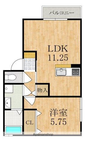 アンテレクテュエル(1LDK/2階)の間取り写真