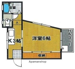 平城山パート6(1K/2階)の間取り写真